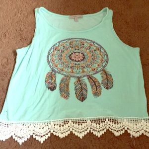 A sequined dream catcher tank top